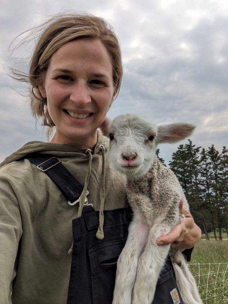 woman and sheep