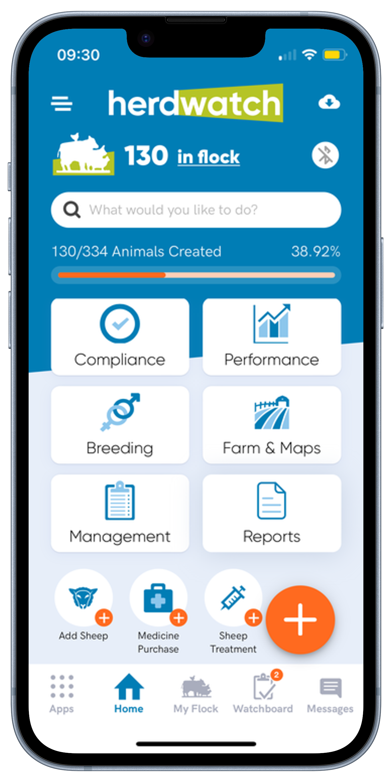 Herdwatch sheep records screen for flock management