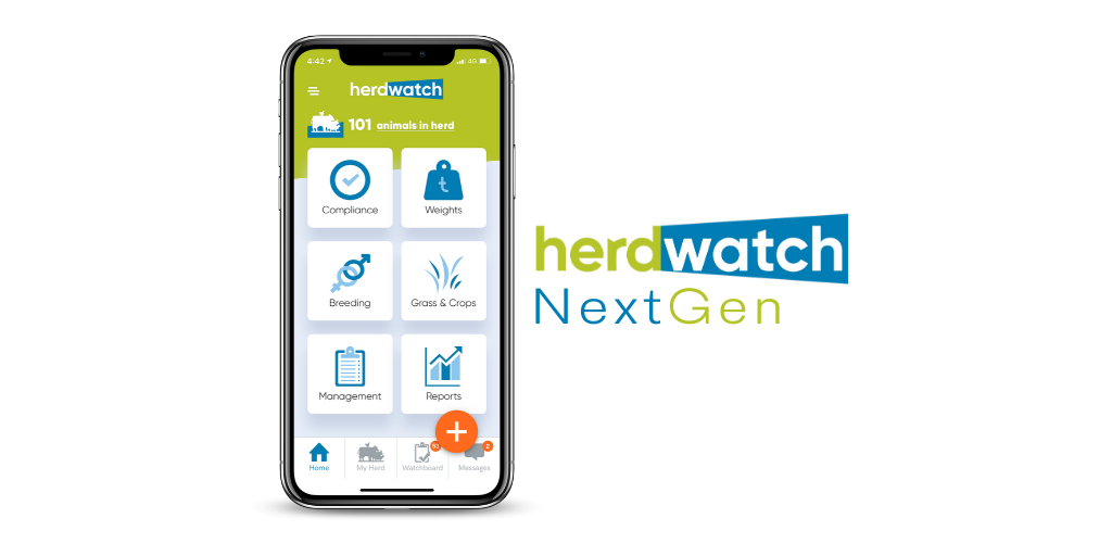 Herdwatch NextGen screen and logo