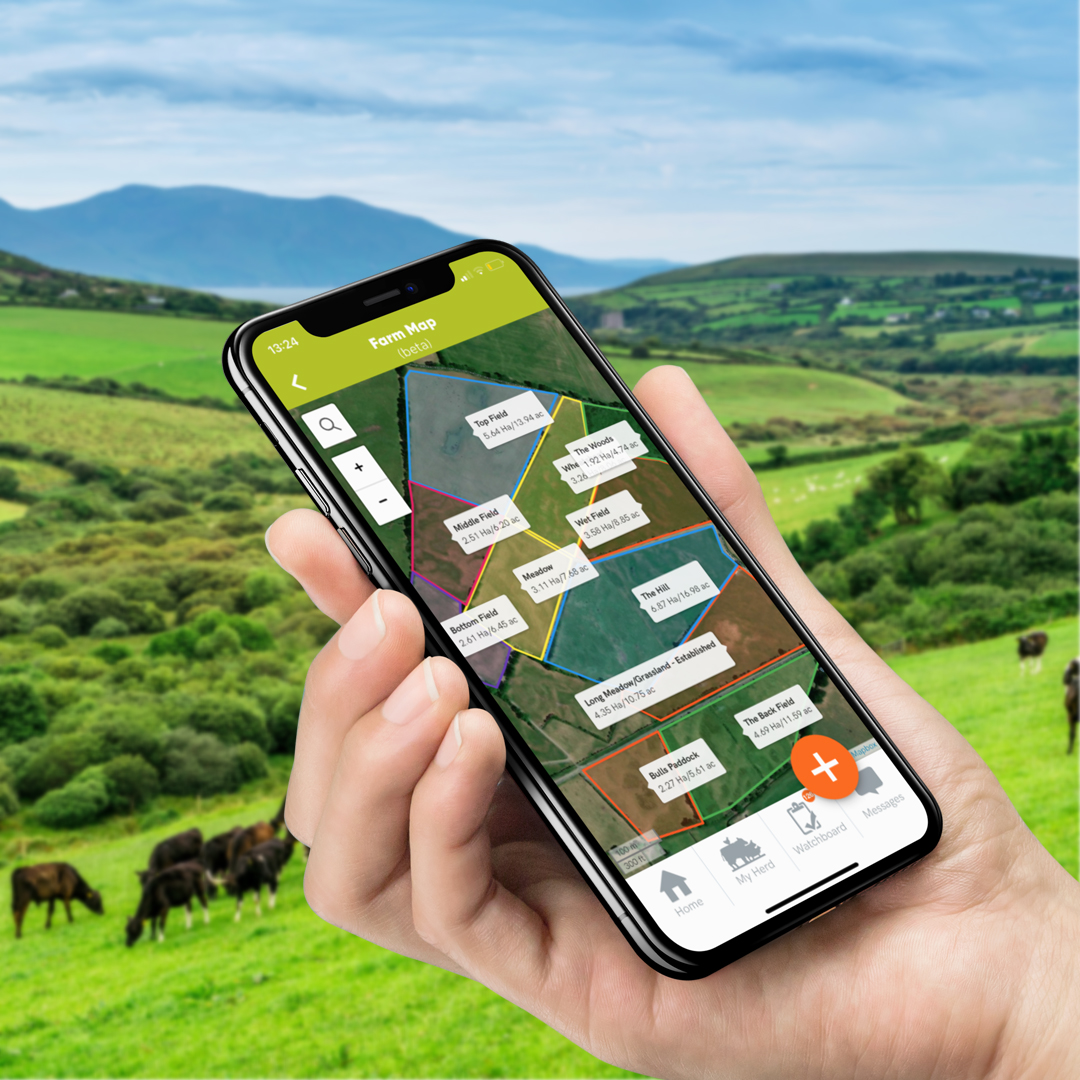 Herdwatch app Farm Maps in hand
