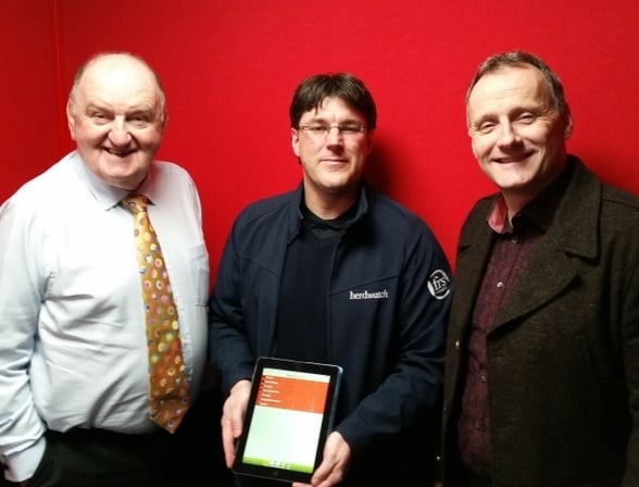 Fabien George Hook and Gerard Tannam with Herdwatch app